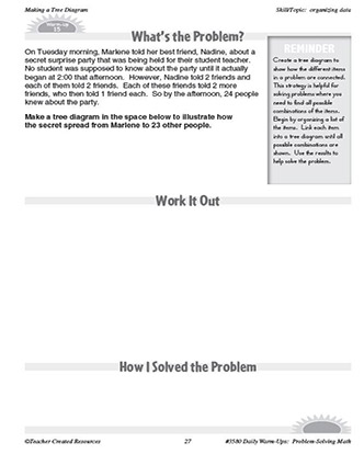 Making a Tree Diagram Daily Math Warm-Ups and Answer Key Grade 5-7