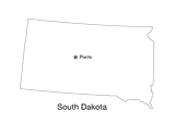 South Dakota State Map with Capital