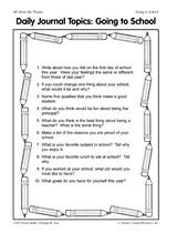 Daily Journal Topics: Going to School